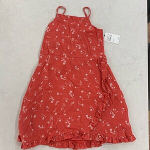 Nordstrom Rack Girls Dress Red with Tossed Daisies Size 7/8